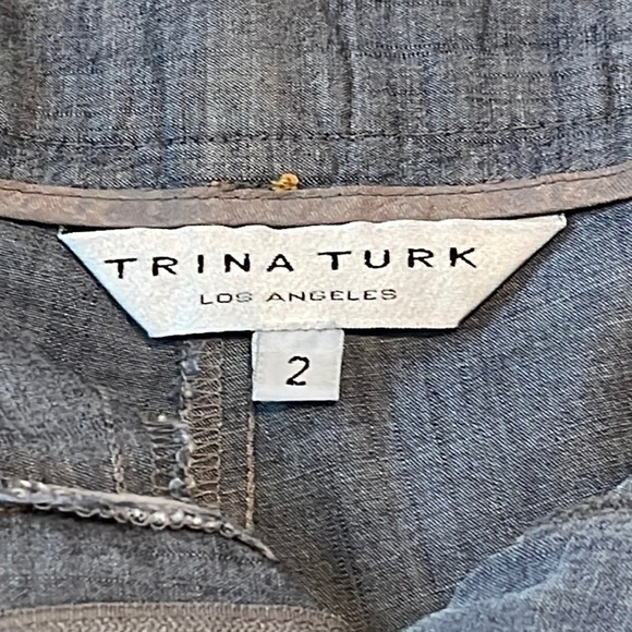 Trina Turk Blue cotton Dress  Shorts Sz. 2 - Picture 9 of 16